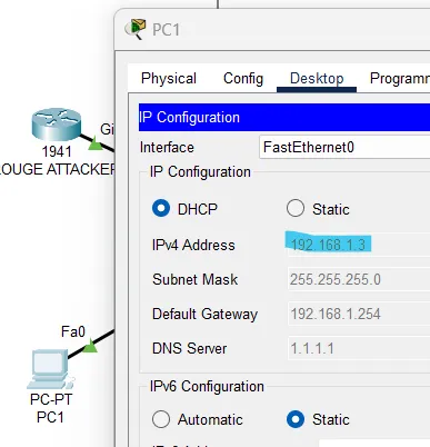 PC1 DHCP